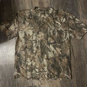 Hollister Leaf Pattern Tee - Brown and Tan